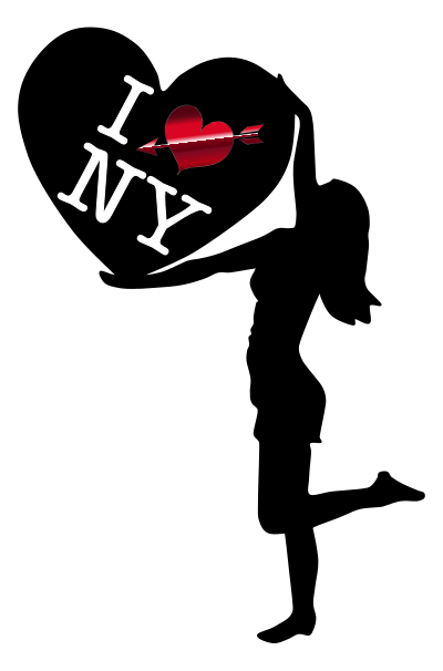 Woman With Big Heart Loves NY clipart