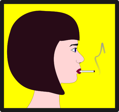 Woman with Cigarette clipart