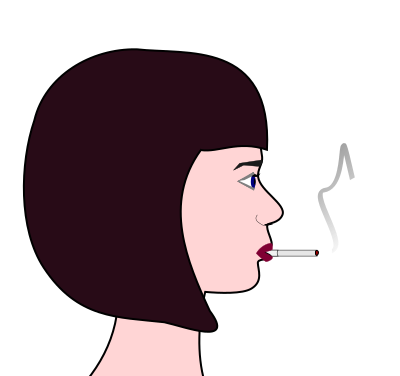 Woman with Cigarette - Isolated Remix clipart