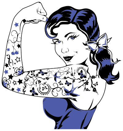 Woman With Decorative Tattoos clipart