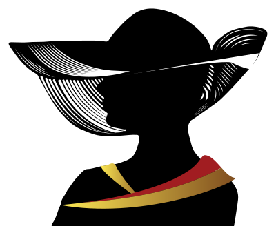 Woman With Fancy Hat Silhouette clipart