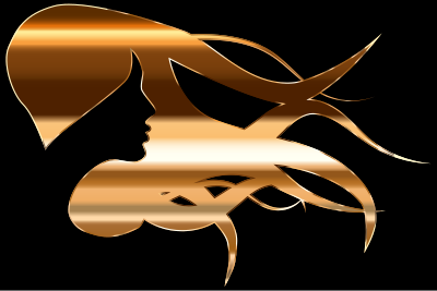 Woman With Flowing Hair Enhanced 10 clipart