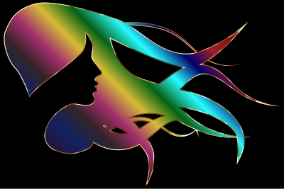 Woman With Flowing Hair Enhanced 2 clipart
