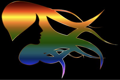 Woman With Flowing Hair Enhanced clipart