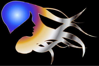 Woman With Flowing Hair Enhanced 3 clipart