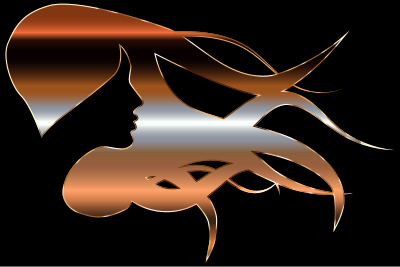 Woman With Flowing Hair Enhanced 4 clipart