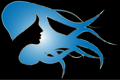Woman With Flowing Hair Enhanced 5 clipart