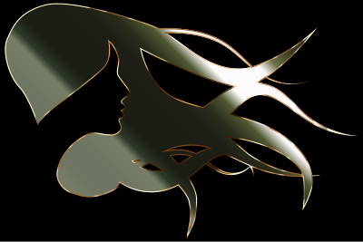 Woman With Flowing Hair Enhanced 7 clipart
