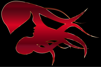 Woman With Flowing Hair Enhanced 8 clipart