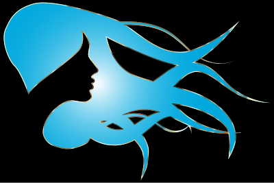 Woman With Flowing Hair Enhanced 9 clipart