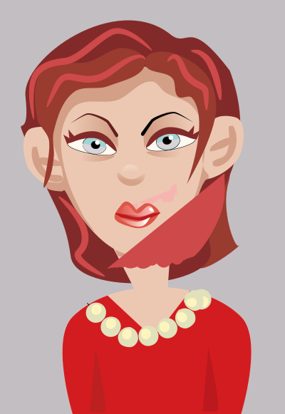 Woman with harsh look clipart