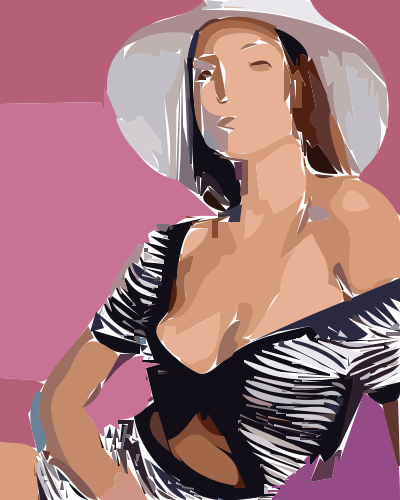 Woman with Hat clipart
