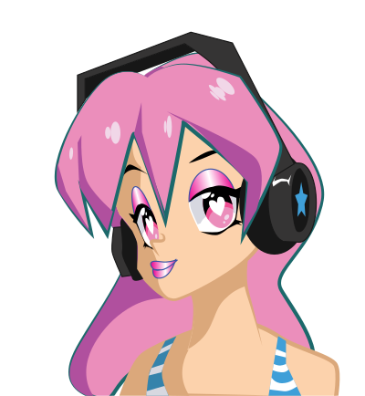 Woman with Headphones clipart