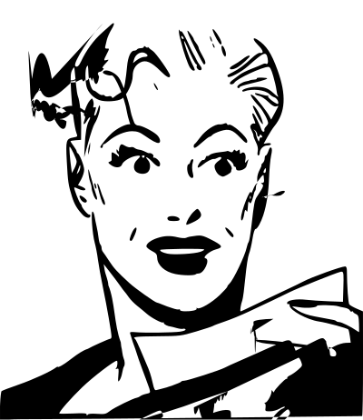 Woman with letter clipart