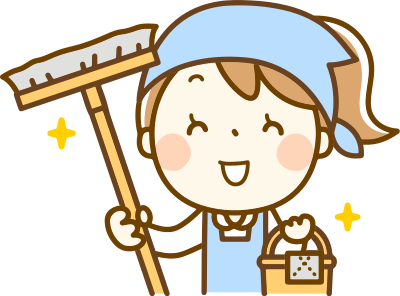 Woman with mop clipart