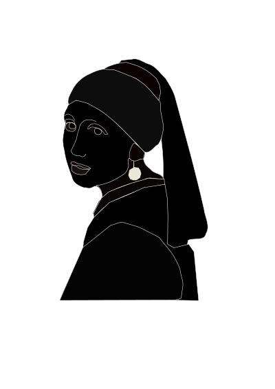 Woman With Peral (black) clipart