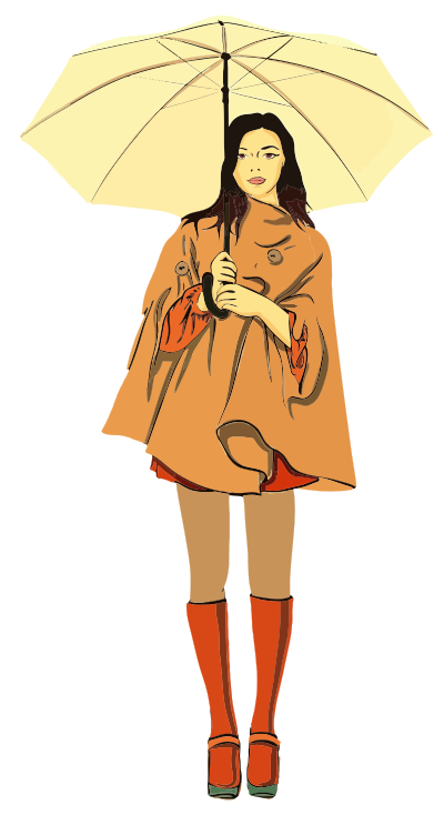 Woman With Umbrella clipart