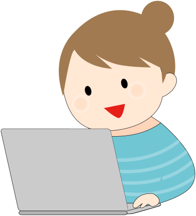 Woman working with a laptop clipart