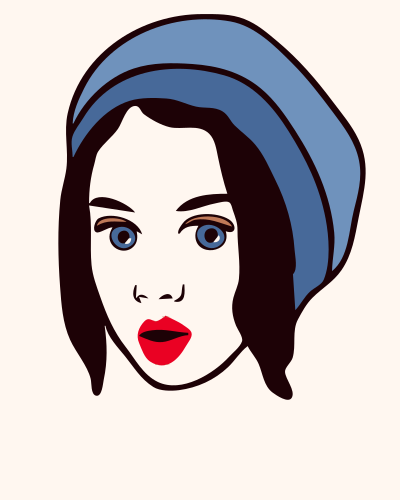Woman's Face with Beanie clipart