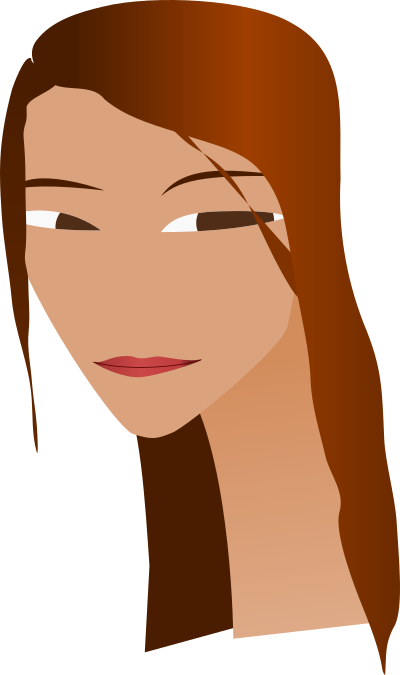 Woman's face with long neck clipart