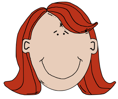 Womans face with red hair clipart