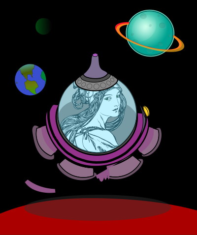 Woman's Portrait By Alphonse Mucha 4 --- SPATIAL REMIX clipart