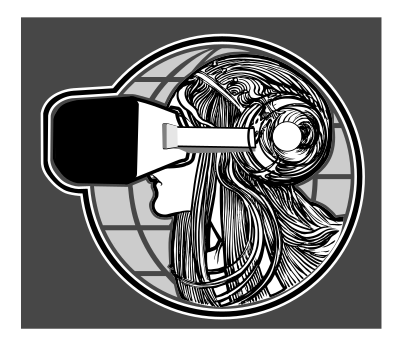 womans portrait by Mucha REMIXED with VR headset clipart