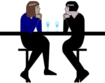 Women at a Bar clipart