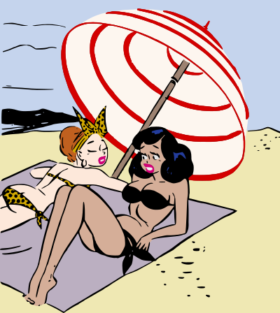 Women at the Beach - Colour Remix clipart