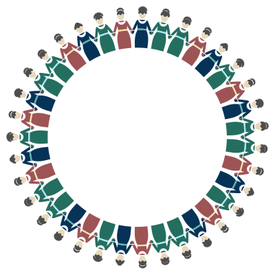 Women Holding Hands Circle clipart
