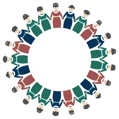 Women Holding Hands Circle Large clipart