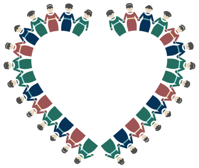 Women Holding Hands Heart clipart