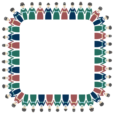 Women Holding Hands Square clipart