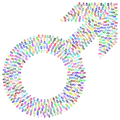 Women In Men Symbol Prismatic clipart
