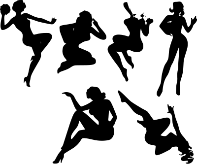 Women silhouettes clipart