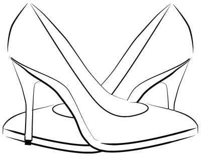 Womens Shoes Line Art clipart