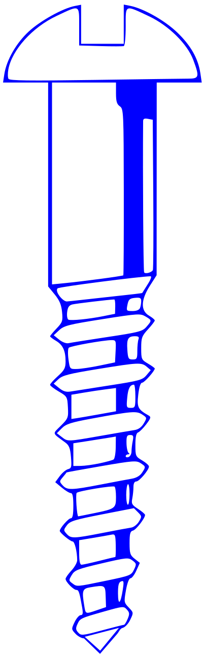 Wood Screw - Blue clipart