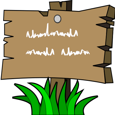 Wood signal with grass clipart