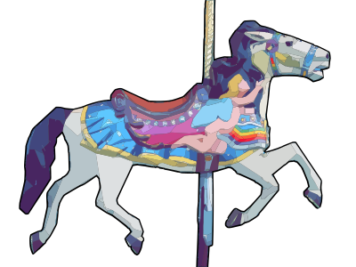 Wooden Carousel Horse clipart