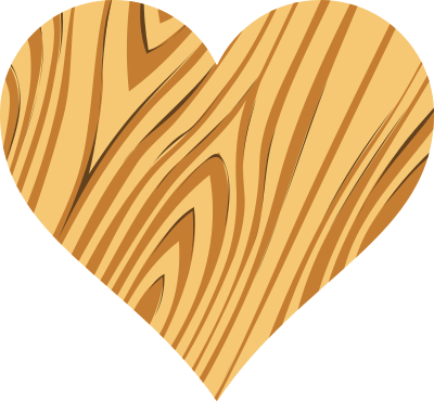 Wooden heart 2 clipart