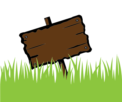 Wooden Sign In Grass clipart