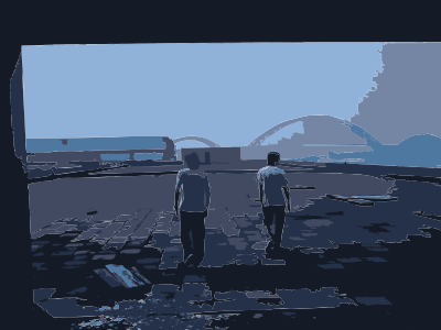 Woojay and Hugo Walking clipart