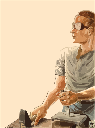Worker in goggles clipart