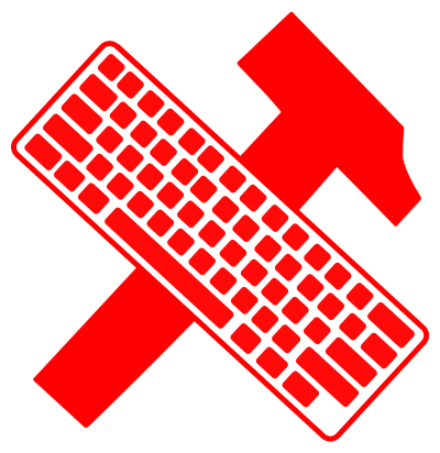 Workers unite - hammer and keyboard clipart
