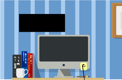 Working at home, clipart