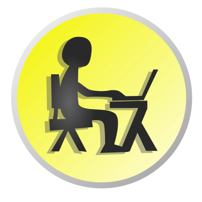 Working with laptop clipart