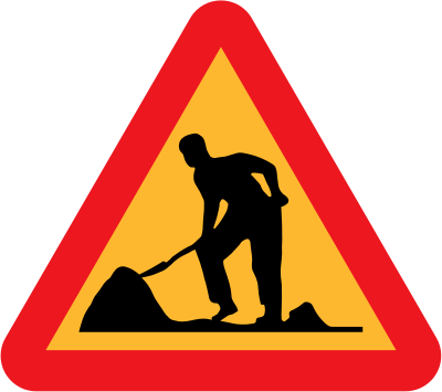 Workman Ahead Roadsign clipart