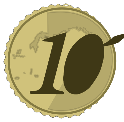 Worksheet 10 cent coloured clipart