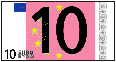 Worksheet 10 euro coloured clipart