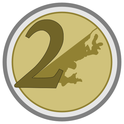 Worksheet 2 euro coloured clipart